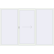 Przesuwane drzwi tarasowe 3000x2100 mm PATIO DOOR REHAU SYNEGO RAL 9016 Traffic white dwustronny