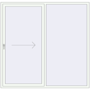 Sliding patio doors 2060x2000 mm REHAU SYNEGO SLIDE RAL 9016 Traffic white two-sided