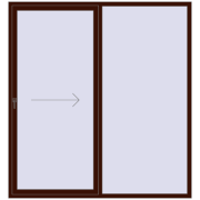 PATIO DOOR REHAU SYNEGO 2100x2250 mm BLACK_CHERRY two-sided