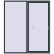 PATIO DOOR REHAU BRILLANT DESIGN 1980x2250 mm ANTHRACITE_GREY_STRUKTURAL two-sided