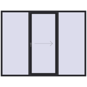 Sliding patio doors 2600x2000 mm PATIO DOOR REHAU BRILLANT DESIGN BLACK_ULTI-MATT two-sided