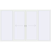 PATIO DOOR REHAU BRILLANT DESIGN 3600x2245 mm RAL 9016 Traffic white two-sided