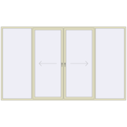 PATIO DOOR REHAU SYNEGO 3900x2300 mm PEARL_WHITE_BEIGE_52L-2 two-sided