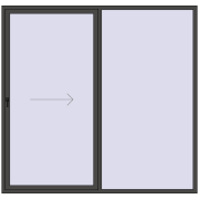 Przesuwane drzwi tarasowe 2500x2400 mm REHAU SYNEGO SLIDE BASALT_GREY dwustronny
