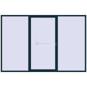 Sliding patio doors 3300x2200 mm PATIO DOOR REHAU SYNEGO STEEL_BLUE two-sided