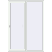 Przesuwane drzwi tarasowe 1602x2300 mm REHAU SYNEGO SLIDE RAL 9016 Traffic white dwustronny