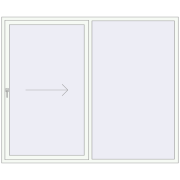 Sliding patio doors 2300x1900 mm PATIO DOOR REHAU SYNEGO RAL 9016 Traffic white two-sided Sliding patio doors 2300x1900 mm PATIO DOOR REHAU SYNEGO RAL 9016 Traffic white two-sided