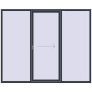 PATIO DOOR REHAU BRILLANT DESIGN 2700x2200 mm ANTHRACITE_GREY_STRUKTURAL two-sided