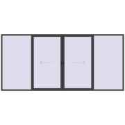 Sliding patio doors 5000x2300 mm PATIO DOOR REHAU SYNEGO BASALT_GREY two-sided