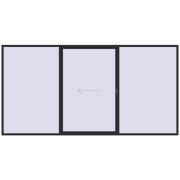 Przesuwane drzwi tarasowe 4500x2300 mm PATIO DOOR REHAU SYNEGO BLACK_ULTI-MATT dwustronny