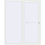 Przesuwane drzwi tarasowe 1880x2350 mm REHAU SYNEGO SLIDE RAL 9016 Traffic white dwustronny