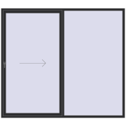 REHAU GENEO HST 2600x2300 mm ANTHRACITE_GREY_GLATT two-sided