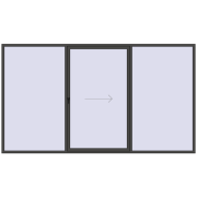 PATIO DOOR REHAU SYNEGO 3900x2200 mm BASALT_GREY dwustronny