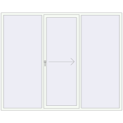 Sliding patio doors 2600x2100 mm PATIO DOOR REHAU BRILLANT DESIGN RAL 9016 Traffic white two-sided