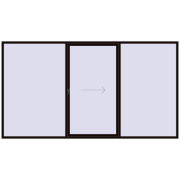PATIO DOOR REHAU BRILLANT DESIGN 4000x2200 mm BLACK_BROWN two-sided