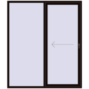 Sliding patio doors 1880x2200 mm REHAU SYNEGO SLIDE BLACK_BROWN two-sided