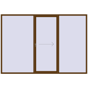 Przesuwane drzwi tarasowe 3200x2200 mm PATIO DOOR REHAU BRILLANT DESIGN WALNUT dwustronny