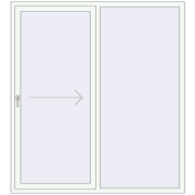 PATIO DOOR REHAU BRILLANT DESIGN 1780x1960 mm RAL 9016 Traffic white two-sided