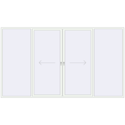 Sliding patio doors 4200x2400 mm PATIO DOOR REHAU SYNEGO RAL 9016 Traffic white two-sided