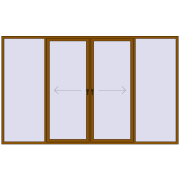 PATIO DOOR REHAU BRILLANT DESIGN 3600x2200 mm GOLDEN OAK two-sided