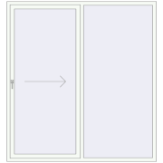 Sliding patio doors 2010x2130 mm REHAU SYNEGO SLIDE RAL 9016 Traffic white two-sided