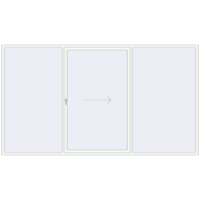 Sliding patio doors 3940x2200 mm PATIO DOOR REHAU BRILLANT DESIGN RAL 9016 Traffic white two-sided