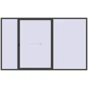 Przesuwane drzwi tarasowe 3800x2300 mm PATIO DOOR REHAU SYNEGO BASALT_GREY dwustronny