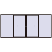 PATIO DOOR REHAU SYNEGO 4850x2200 mm BLACK_BROWN two-sided