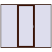 Sliding patio doors 2600x2200 mm PATIO DOOR REHAU BRILLANT DESIGN BLACK_CHERRY two-sided