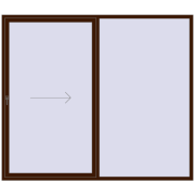 Przesuwane drzwi tarasowe 2600x2250 mm REHAU GENEO HST MAHAGON_SAPELI dwustronny