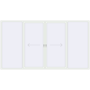 PATIO DOOR REHAU BRILLANT DESIGN 4000x2200 mm RAL 9016 Traffic white two-sided