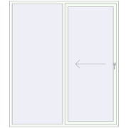 PATIO DOOR REHAU BRILLANT DESIGN 1950x2300 mm RAL 9016 Traffic white two-sided