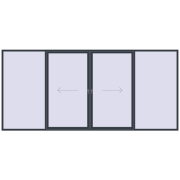 PATIO DOOR REHAU SYNEGO 4800x2200 mm ANTHRACITE_GREY_STRUKTURAL two-sided