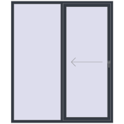PATIO DOOR REHAU BRILLANT DESIGN 1800x2150 mm ANTHRACITE_GREY_STRUKTURAL two-sided