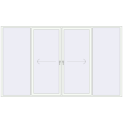 PATIO DOOR REHAU BRILLANT DESIGN 3500x2050 mm RAL 9016 Traffic white two-sided
