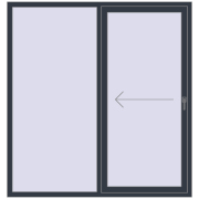 Przesuwane drzwi tarasowe 1750x1850 mm PATIO DOOR REHAU SYNEGO ANTHRACITE_GREY_STRUKTURAL dwustronny