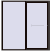 Sliding patio doors 2070x2160 mm REHAU SYNEGO SLIDE BLACK_BROWN two-sided