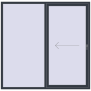 PATIO DOOR REHAU BRILLANT DESIGN 2050x2010 mm ANTHRACITE_GREY_STRUKTURAL two-sided
