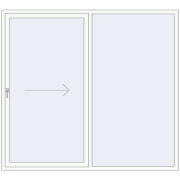 PATIO DOOR REHAU SYNEGO 2200x2000 mm RAL 9016 Traffic white two-sided