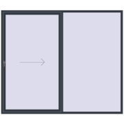 PATIO DOOR REHAU BRILLANT DESIGN 2700x2300 mm ANTHRACITE_GREY_STRUKTURAL two-sided