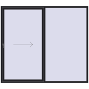 PATIO DOOR REHAU BRILLANT DESIGN 2500x2200 mm BLACK_ULTI-MATT two-sided