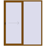 PATIO DOOR REHAU SYNEGO 2000x2350 mm GOLDEN OAK two-sided