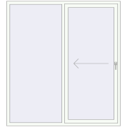 Przesuwane drzwi tarasowe 1800x1950 mm PATIO DOOR REHAU BRILLANT DESIGN RAL 9016 Traffic white dwustronny