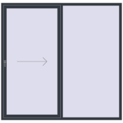 PATIO DOOR REHAU SYNEGO 2220x2150 mm ANTHRACITE_GREY_STRUKTURAL two-sided