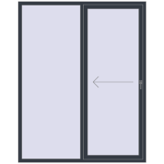 PATIO DOOR REHAU SYNEGO 1800x2200 mm ANTHRACITE_GREY_STRUKTURAL two-sided
