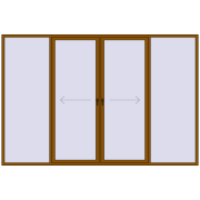 PATIO DOOR REHAU SYNEGO 3600x2400 mm GOLDEN OAK two-sided