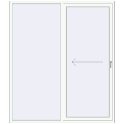 Sliding patio doors 1860x2150 mm REHAU SYNEGO SLIDE RAL 9016 Traffic white two-sided
