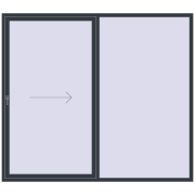 PATIO DOOR REHAU BRILLANT DESIGN 2500x2200 mm ANTHRACITE_GREY_STRUKTURAL two-sided