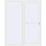 Przesuwane drzwi tarasowe 1800x2250 mm REHAU SYNEGO SLIDE RAL 9016 Traffic white dwustronny