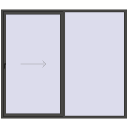 PATIO DOOR REHAU SYNEGO 2700x2330 mm BASALT_GREY two-sided